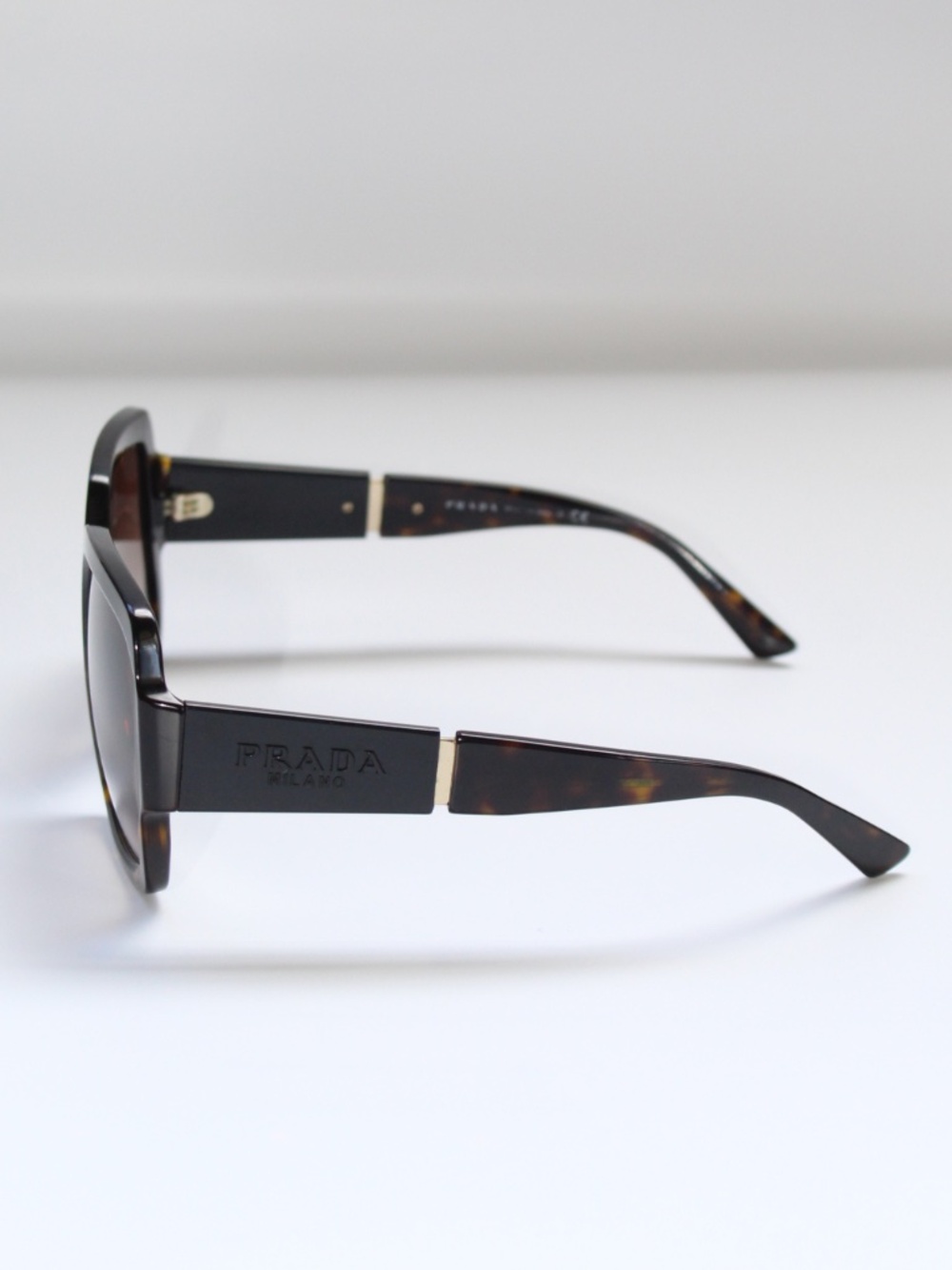 Prada-Gently Used Tortoise Shell Square Frame w/ Brown Gradient Sunglasses - Picture 5 of 8